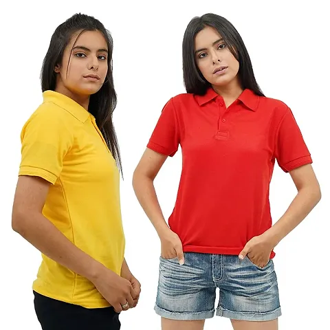 Trendy Solid Polo T-shirt Combo of 2