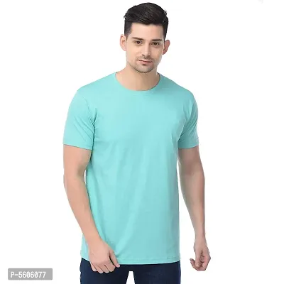 Branded Round Neck Plain T shirts For Men  Women Boys  Girls 100% Pure Cotton Regular Slim Fit T shirts Round Neck Half sleeve for Casual Wear In Summer - M Green - Pack of One-thumb0