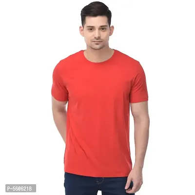 Branded Round Neck Plain T shirts For Men  Women Boys  Girls 100% Pure Cotton Regular Slim Fit T shirts Round Neck Half sleeve for Casual Wear In Summer - Red - Pack of One