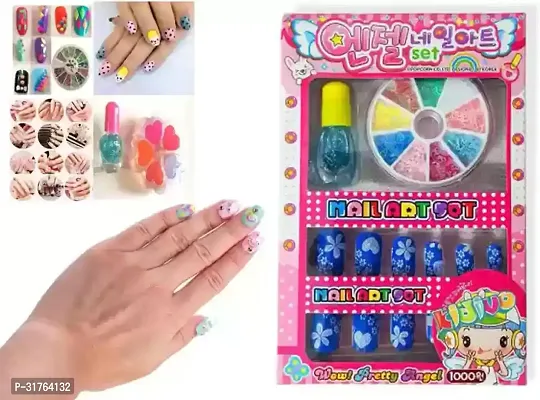 Nail Arts Set  l Different Colored Attractive  Artificial Nails With Polish l