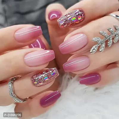 Designer Fake Nails Extension ( 12 Nails) with Glue