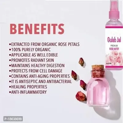 YOVIEX Gulab Jal/Rose Water Pure Rose Water Skin Toner Pack Rose Water Gulab Jal Face Cleanser Facial Cleaning Spray Skin Toner for Men  Women 100% Natural  Sulphate-free| Quantity - 200 ML-thumb2