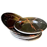 Stylish Black Print High Grade Melamine Quarter Plates For Serving Snacks Set Of 6 In Diameter 7 Inches-thumb1