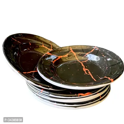 Stylish Black Print High Grade Melamine Quarter Plates For Serving Snacks Set Of 6 In Diameter 7 Inches-thumb2