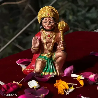 Hanuman Ji Murti in Sitting Posture with Gada