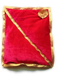 FUTUREZ KEY Laddu Gopal Ji Woollen Winter Set Blanket/Kambal/Rajai and Mattress/Gadda with Pillow for Krishna Idol (Ladoo Gopal Bister Winter Set) /1-2 Size (Orange, Magenta, Green & Yellow)-thumb2