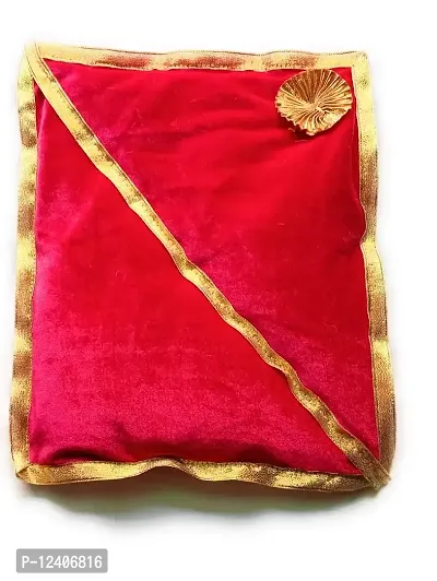 FUTUREZ KEY Laddu Gopal Ji Woollen Winter Set Blanket/Kambal/Rajai and Mattress/Gadda with Pillow for Krishna Idol (Ladoo Gopal Bister Winter Set) /1-2 Size (Orange, Magenta, Green & Yellow)-thumb3