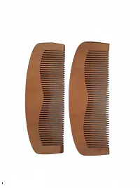 Futurez Key Present's Handmade Neem wood Anti-Dandruff Combs, Brown - Wide (Pack of 2)-thumb3