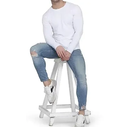 Reliable Solid Round Neck Tees For Men