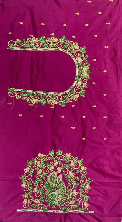 Latest Beautiful Silk Blend Embroidered Unstitched Blouse