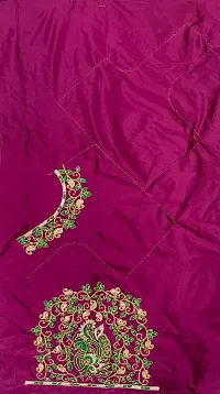 Latest Beautiful Silk Blend Embroidered Unstitched Blouse-thumb1