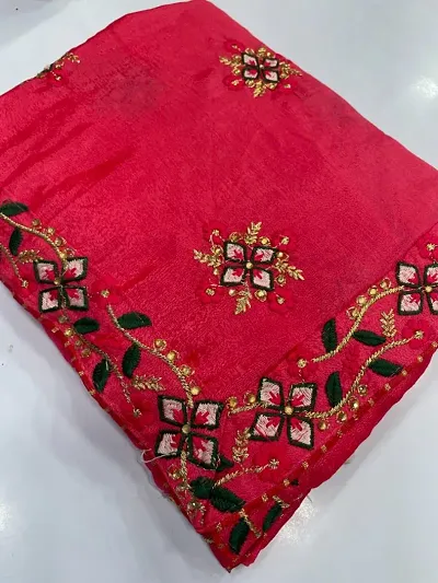 Glamorous Silk Blend Saree with Blouse piece 