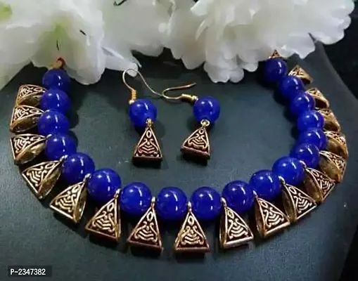 blue beads necklace