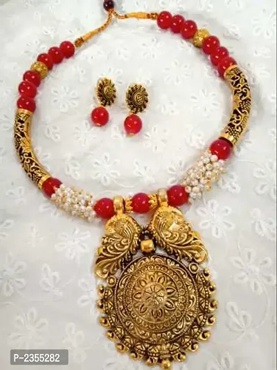 lahariya oxidized necklace set-thumb0