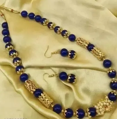 Gold Plated Beaded Classic Jewellery Set
