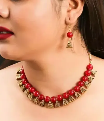Traditional Alloy Gold Plated Necklace Set