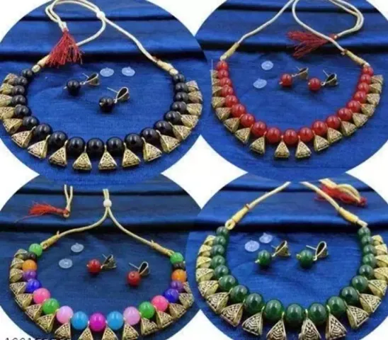 Traditional Alloy Necklace Set Pack of 4