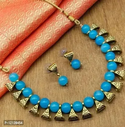 Trendy Alloy Beads Short Necklace Set