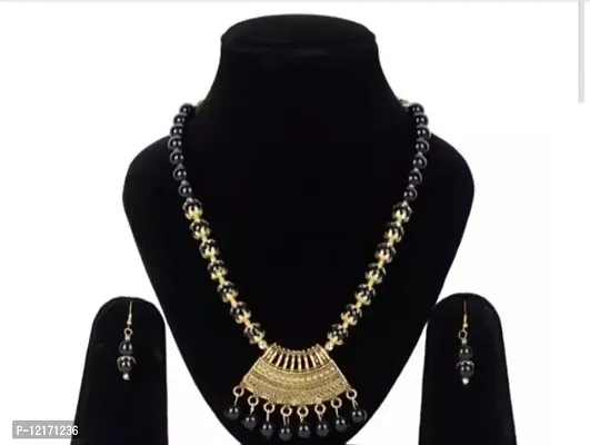 oxidized gold necklace set