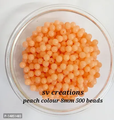 PEACH 8MM 500 BEADS FOR JEWELLERY MAKING-thumb0