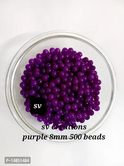 PURPLE 8MM 500 BEADS FOR JEWELLERY MAKING