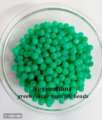 GREEN 8MM 500 BEADS FOR JEWELLERY MAKING