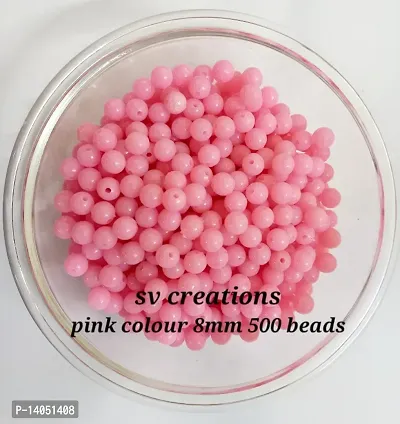 PINK 8MM 500 BEADS FOR JEWELLERY MAKING