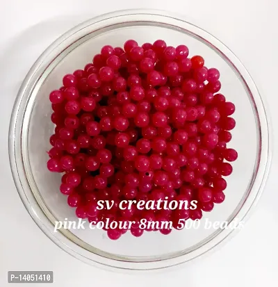 PINK 8MM 500 BEADS FOR JEWELLERY MAKING