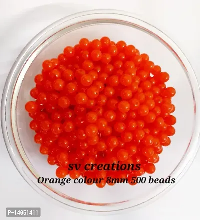 ORANGE 8MM 500 BEADS FOR JEWELLERY MAKING