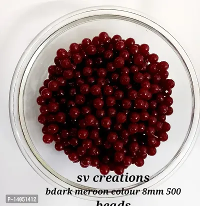 MEROON 8MM 500 BEADS FOR JEWELLERY MAKING