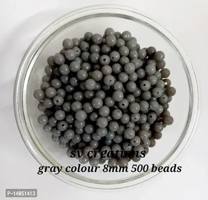 GREY 8MM 500 BEADS FOR JEWELLERY MAKING