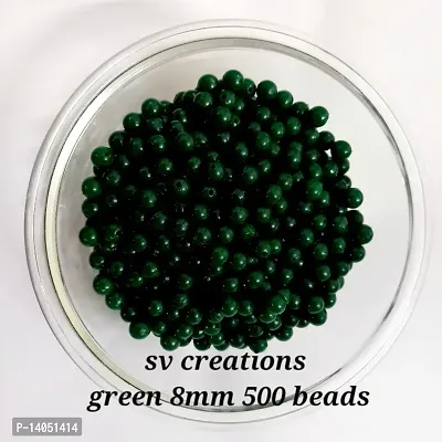 GREEN 8MM 500 BEADS FOR JEWELLERY MAKING