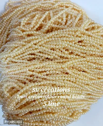 CREEM 3MM BEADS 5 LINE FOR JEWELLERY MAKING