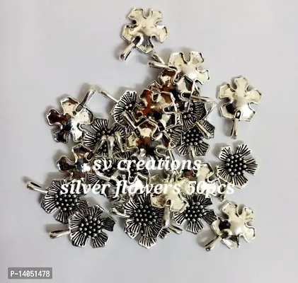 SILVER FLOWERS FOR JEWELLERY MAKING-thumb0