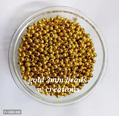 GOLD PLATED 3MM 500 BEADS FOR JEWELLERY MAKING