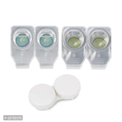 Magjons Eye Combo Pack of 2 Pairs of Monthly Color Contact Lenses(Green, Turquoise)