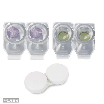 Magjons Eye Combo Pack of 2 Pairs of Monthly Color Contact Lenses(Purple,Green)