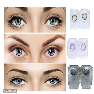 Magjons Eye Combo Pack of 3 Pairs of Monthly Color Contact Lenses (Green,Purple,Blue)-thumb0