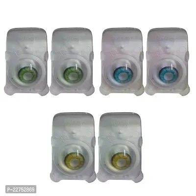 Magjons Eye Combo Pack of 3 Pairs of Monthly Color Contact Lenses (Green,Blue.Honey)