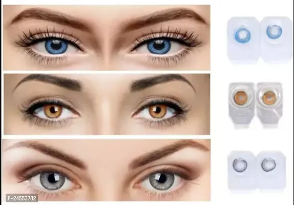 Magjons Eye Combo Pack of 3 Pairs of Monthly Color Contact Lenses (Green,Honey,Turquoise)
