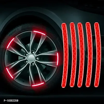 Newvent 20Pcs Car Wheel Radium Sticker| Car  Bike Wheel Decoration Reflective Sticker | Car tyre Rim Safety Warning Sticker Car wheels general reflective warning stickers Tire Decoration