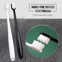 Newvent 4 Pc Extra Soft Bristles Manual Toothbrush | Ultra Soft Micro-Nano Bristled For Sensitive Gums  Teeth Toothbrush For Kids  Adults (White  Black)-thumb3