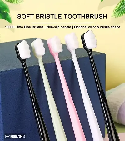 Newvent 3 Pcs Extra Soft Tooth Brush | Ultra Soft Bristled Adult Tooth brush 10000 Bristle For Teeth Cleaning Gums (Multicolor)-thumb4