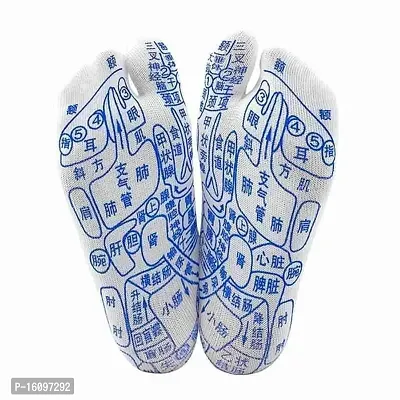 Newvent 3 Pair Acupressure Reflexology Socks With Pressure Point for Men and Women Anti-Slip Stretchy Casual Foot Massage  Therapy Socks with Massage Stick With English Print)-thumb3