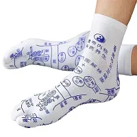 Newvent 2 Pair Massage Accupoints Graphic Foot Therapy Socks | Washable  Non Slip Socks With Stick | Reflexology Socks With Pressure Point Massage Tool for Men  Women With English Print-thumb4