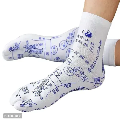 Newvent 2 Pair Massage Accupoints Graphic Foot Therapy Socks | Washable  Non Slip Socks With Stick | Reflexology Socks With Pressure Point Massage Tool for Men  Women With English Print-thumb5