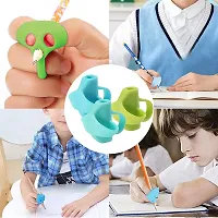 Newvent Two Finger Silicone Pencil Gripper Kids Hand writting Pencil Holder For Children (pack Of 4)-thumb3