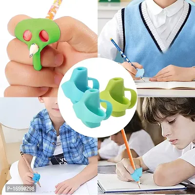 Newvent Two Finger Silicone Pencil Gripper Kids Hand writting Pencil Holder For Children (pack Of 4)-thumb4