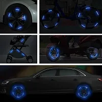 Newvent 20Pcs Car Wheel Radium Sticker | Car  Bike Wheel Decoration Reflective Sticker | Car tyre Rim Safety Warning Sticker Car Wheels General Reflective Warning Stickers Tire Decoration (Blue, 1)-thumb2