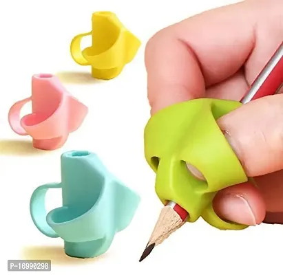 Newvent Two Finger Silicone Pencil Gripper Kids Hand writting Pencil Holder For Children (pack Of 4)-thumb0